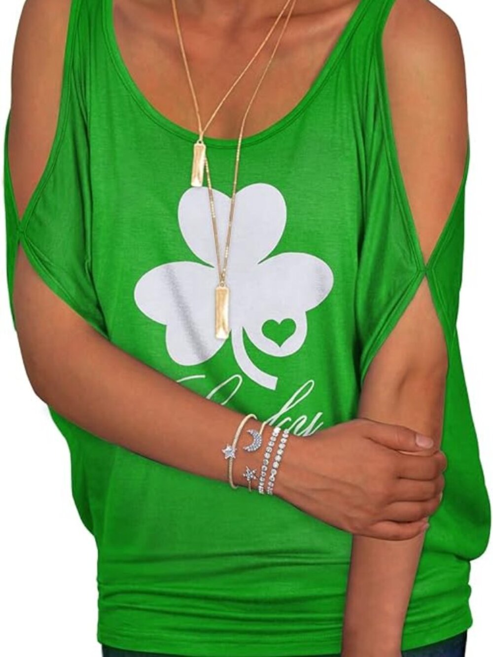 Green Shamrock Cotton Top XL